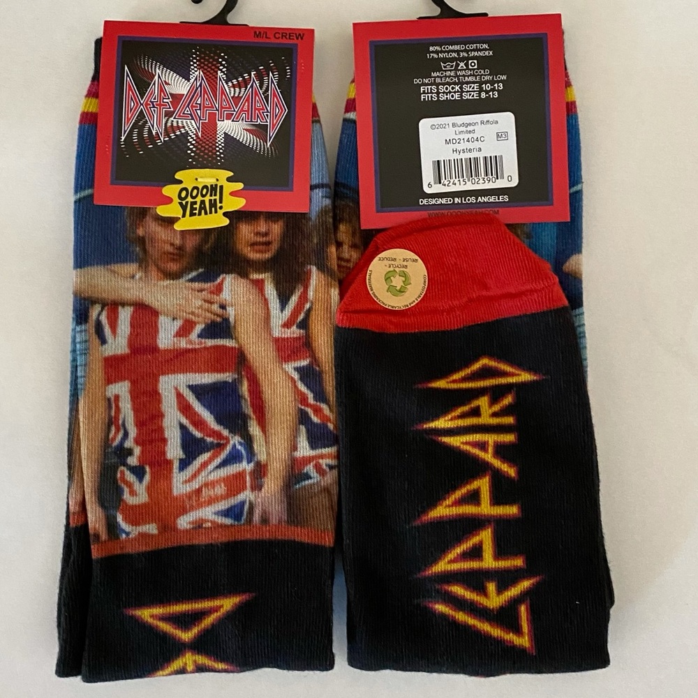 NWT Oooh Yeah! Def Leppard Band Socks (one pair)